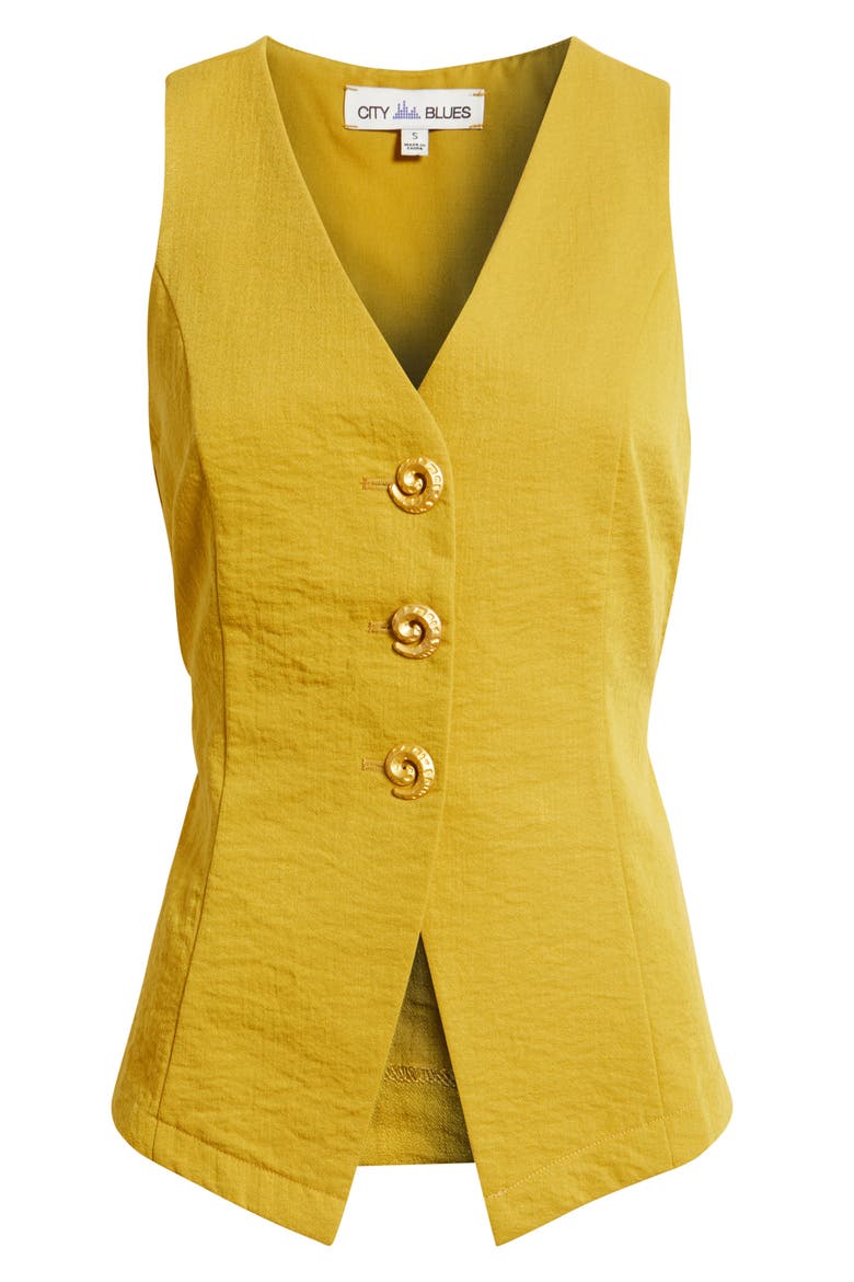Button Front Vest, Alternate, color, DIJON
