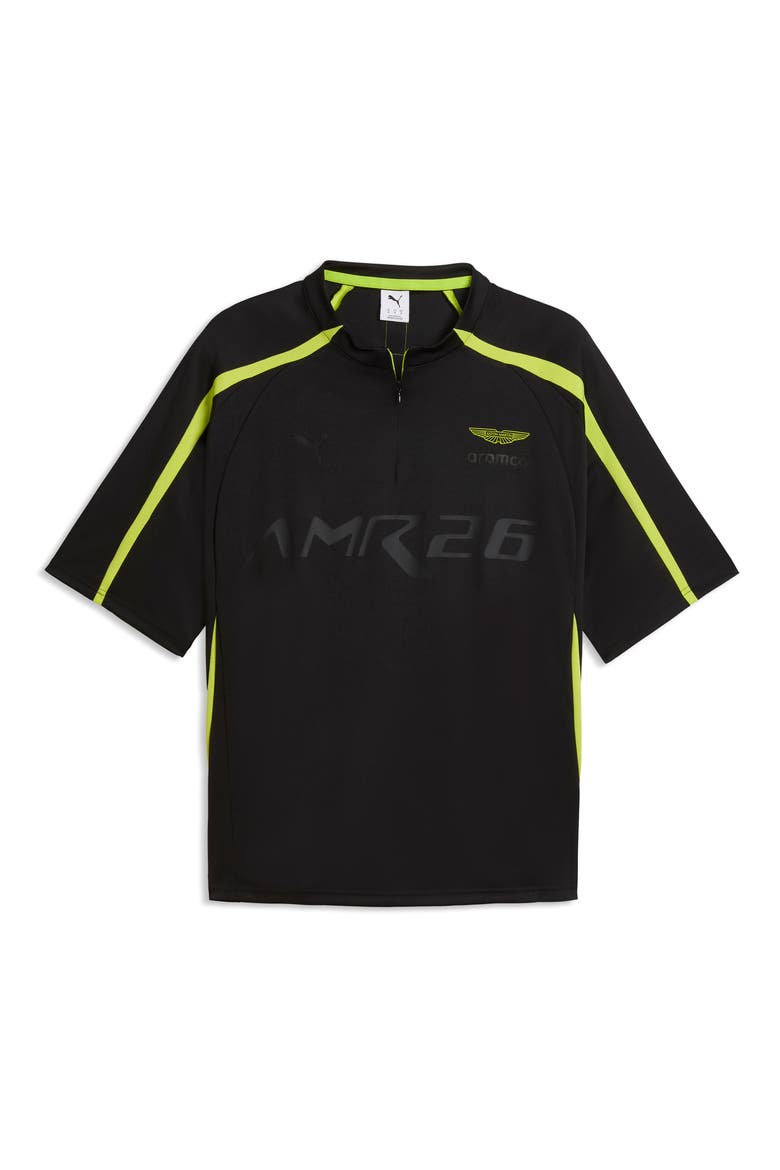 x AMF1 Lifestyle Short Sleeve Quarter Zip Jersey, Main, color, PUMA BLACK