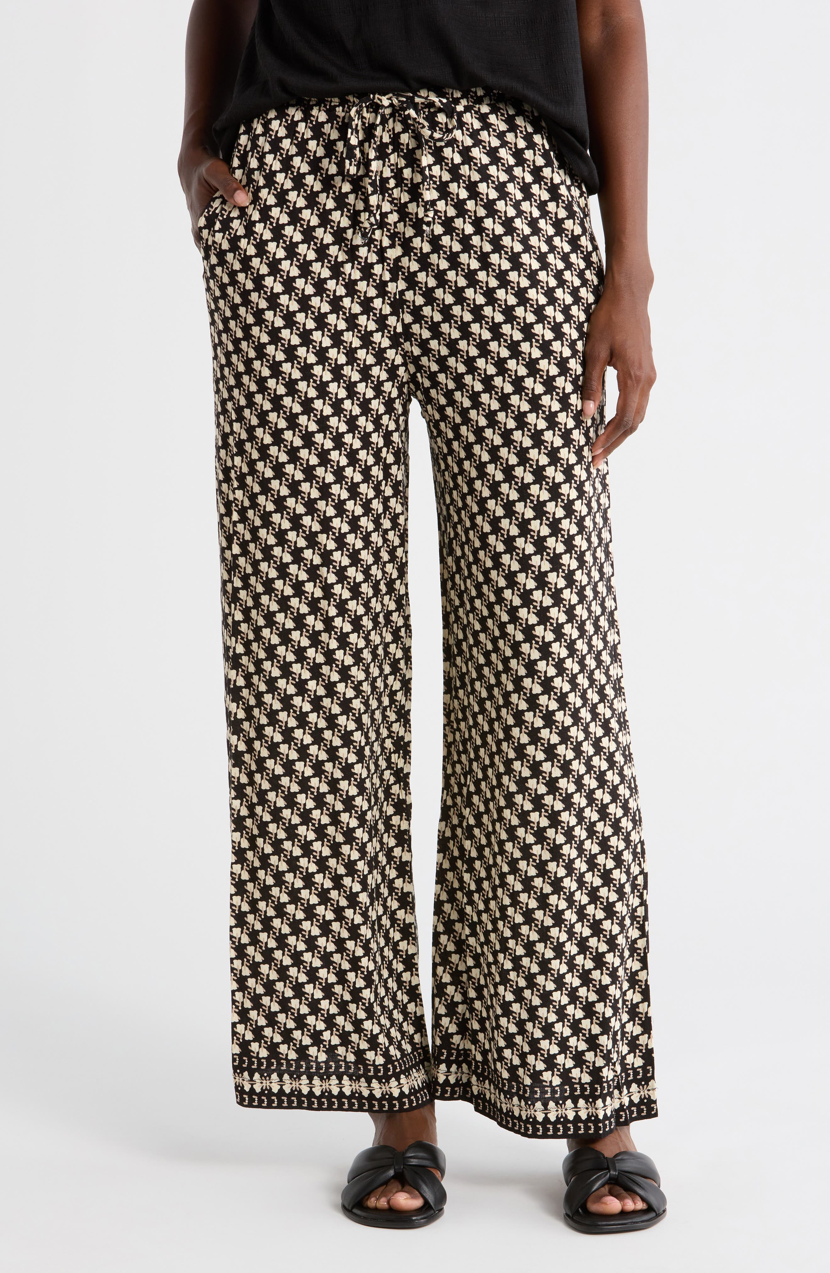 MAX STUDIO Drawstring Wide Leg Pants