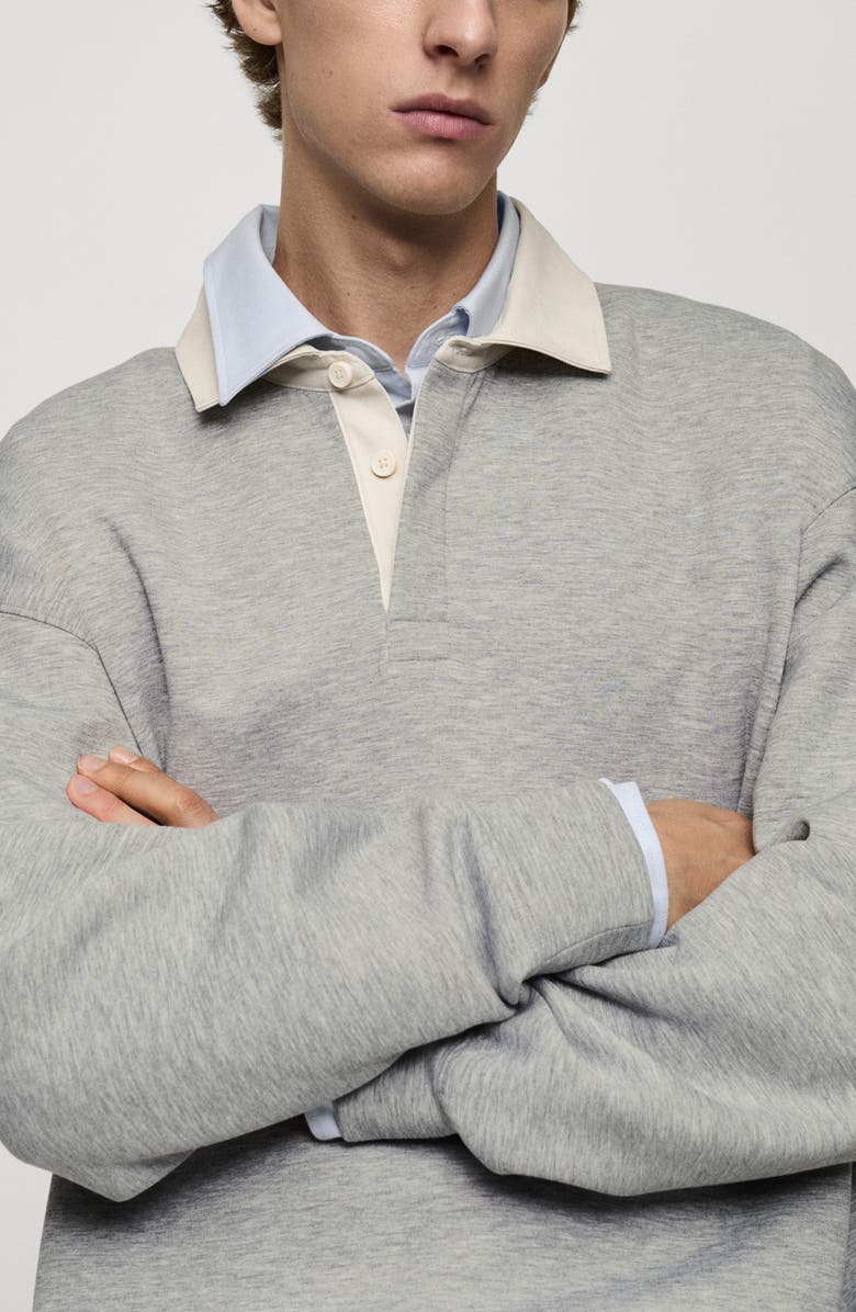 MANGO Relaxed Fit Polo Sweatshirt, Alternate, color, 