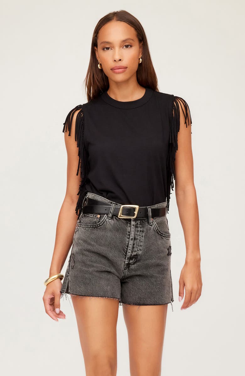 FIFTEEN TWENTY Nora Fringe Stretch Cotton T-Shirt, Alternate, color, 