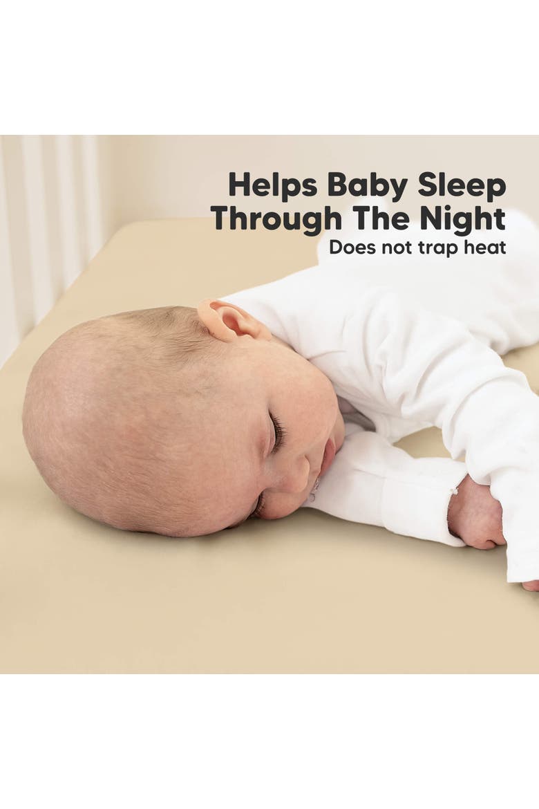 Soothe Fitted Crib Sheet, Alternate, color, Khaki