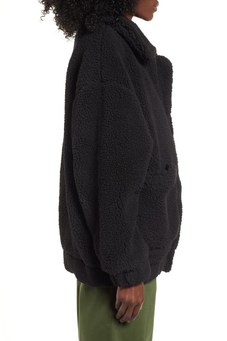 Pixie Faux Shearling Jacket, Alternate, color, BLACK