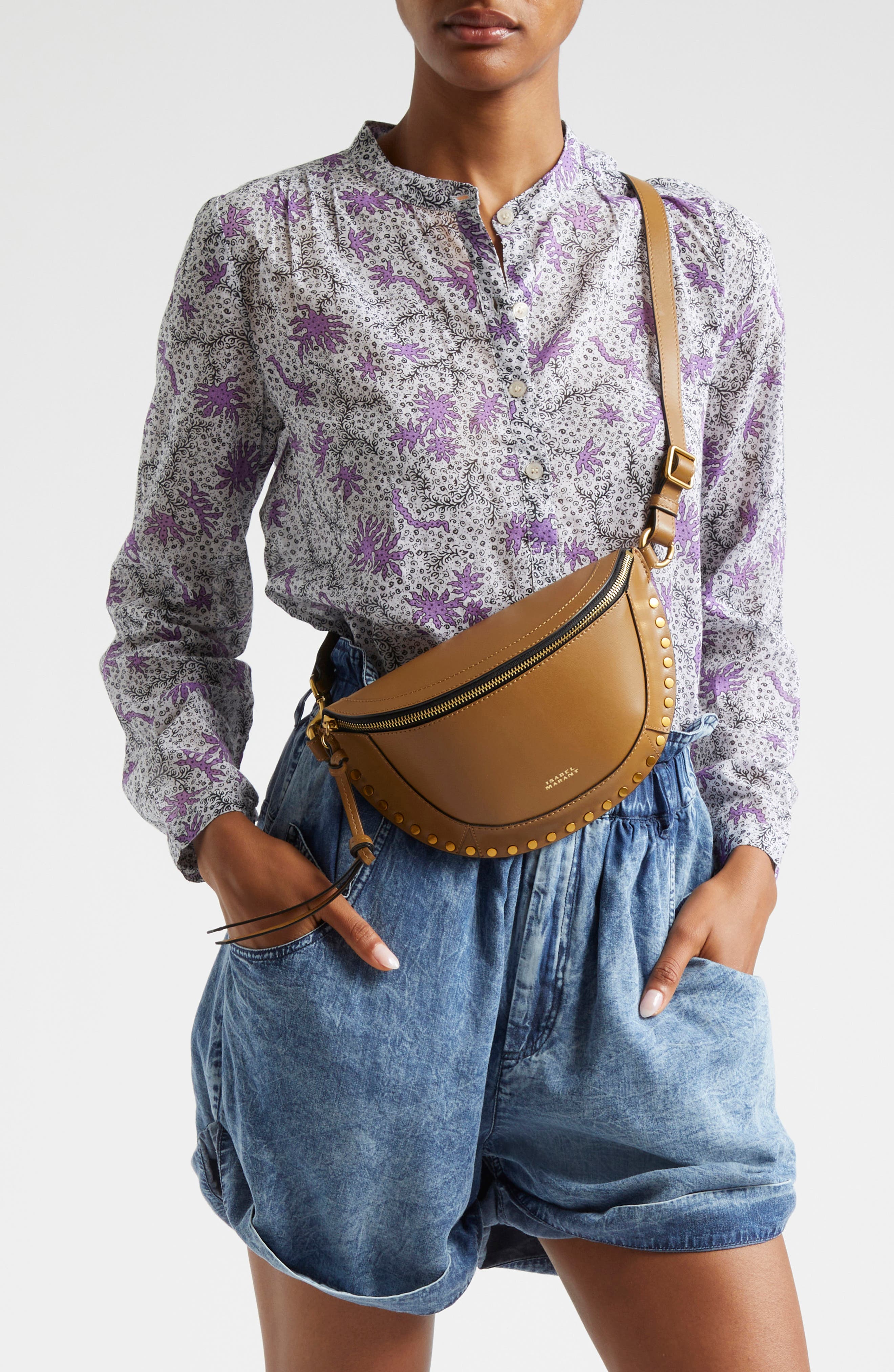 Isabel Marant Skano Stud Crossbody Bag, Alternate, color, 