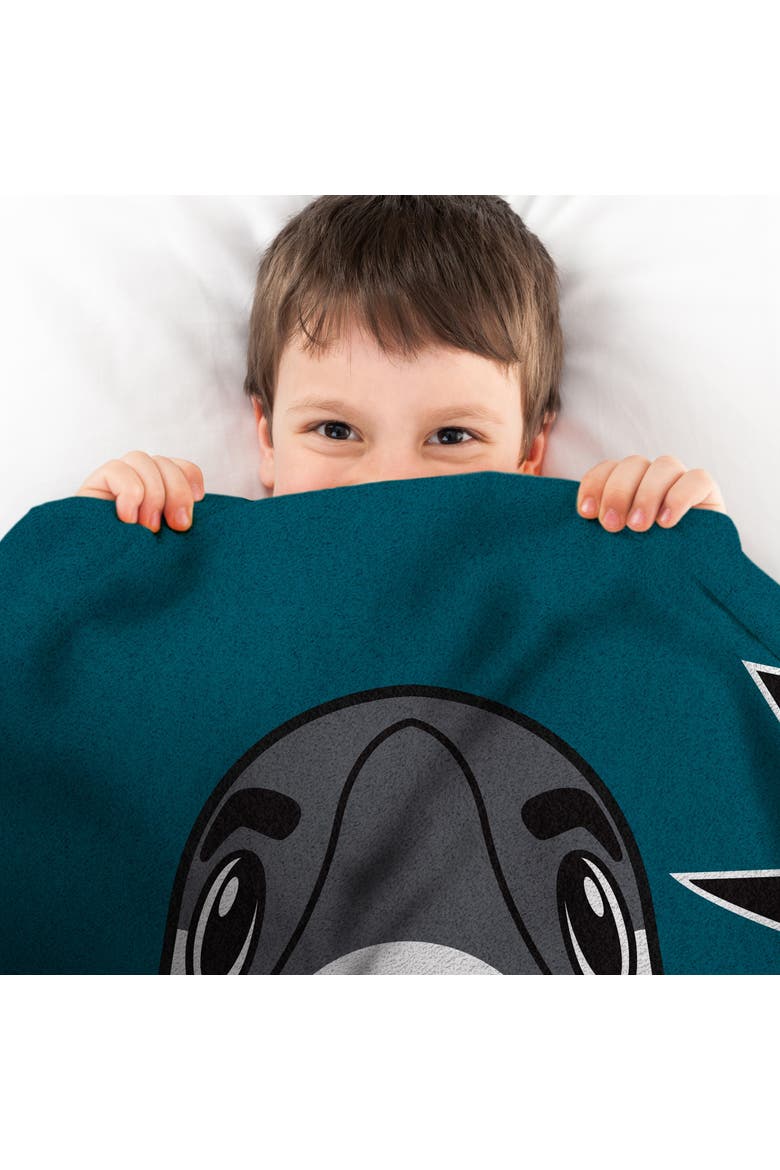 San Jose Sharks SJ Sharkie Mascot 60" x 80" Raschel Throw Blanket, Alternate, color, None