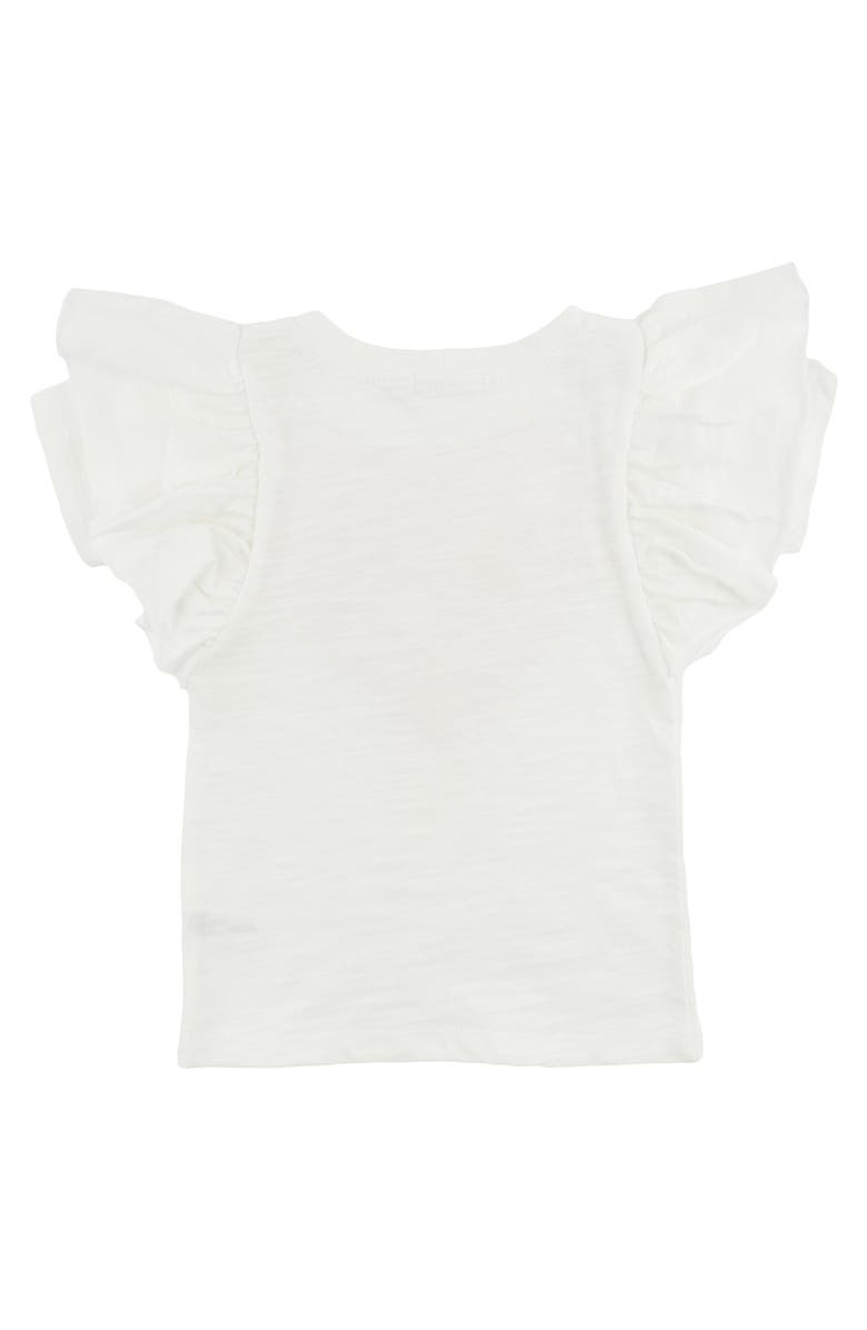 oh baby! Ruffle Heart Pink Silver Tulle Butterfly Tee, Alternate, color, Cream