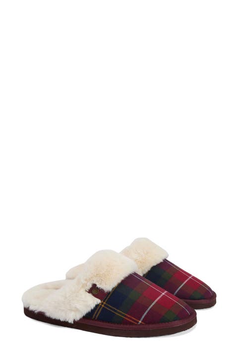 Claudia Faux Fur Lined Scuff Slipper (Women)
