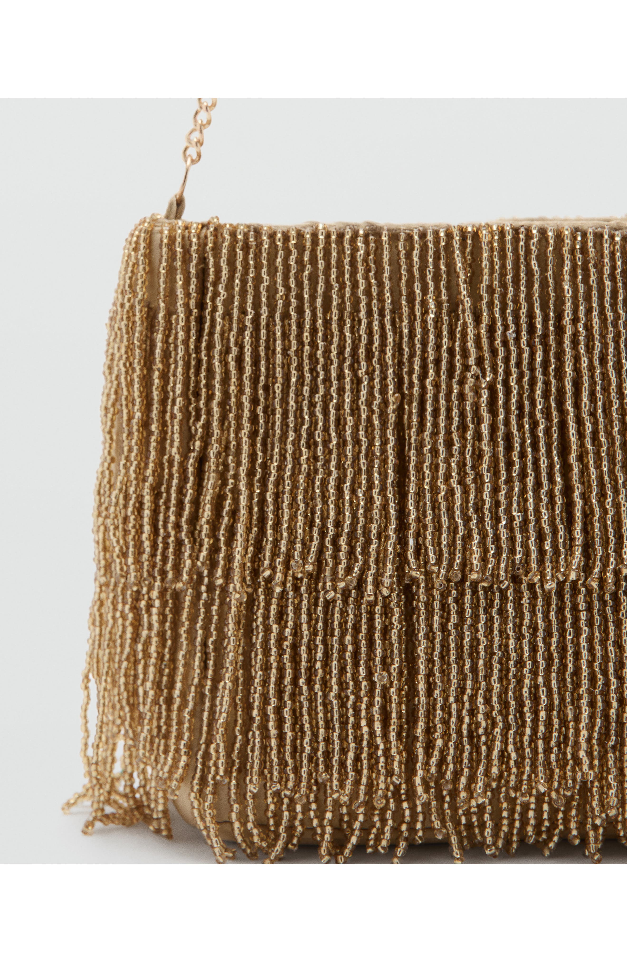 MANGO TEEN Beaded Clutch, Alternate, color, Gold