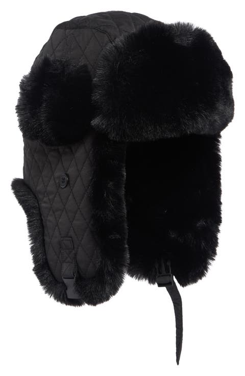 Quilted Faux Fur Trooper Hat
