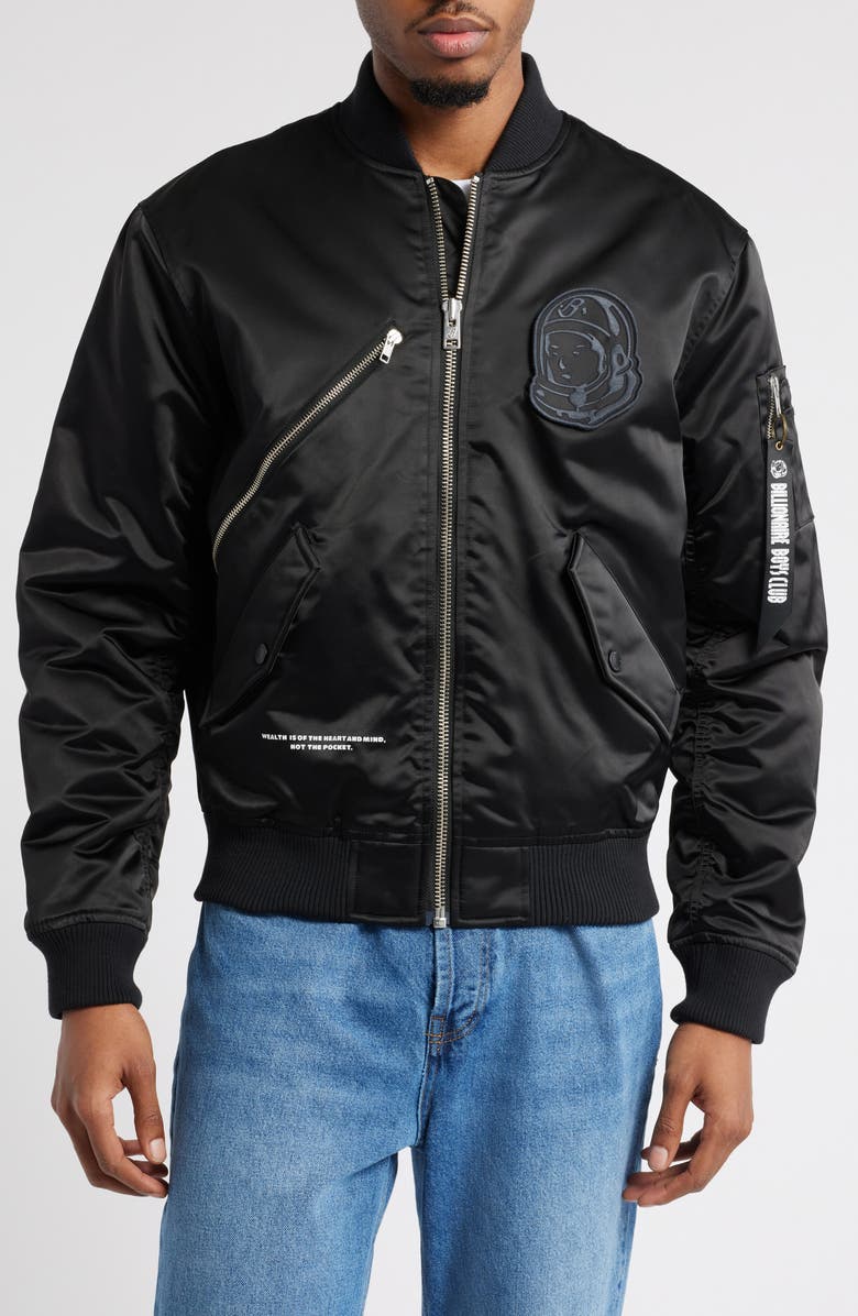 Billionaire Boys Club BB Mercury Satin Bomber Jacket, Alternate, color,