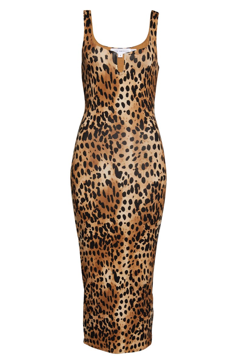 Good American Animal Print Midi Body-Con Dress, Alternate, color, 