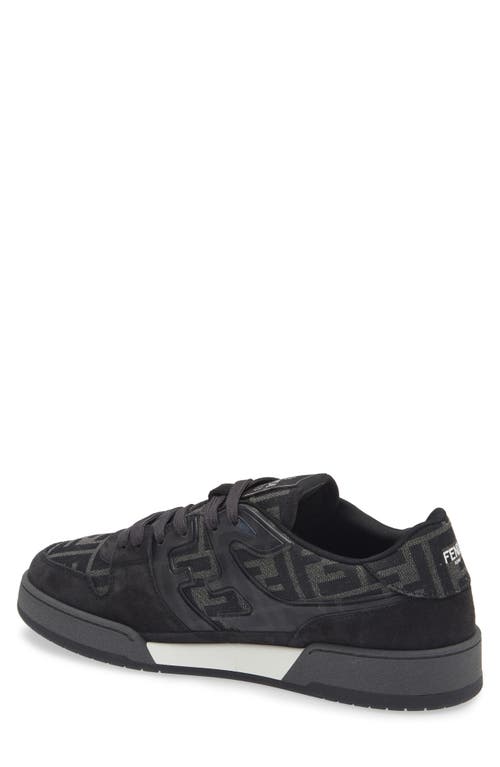 Fendi Low-top Round Toe Rubber Sole Sneakers In Dark Grey