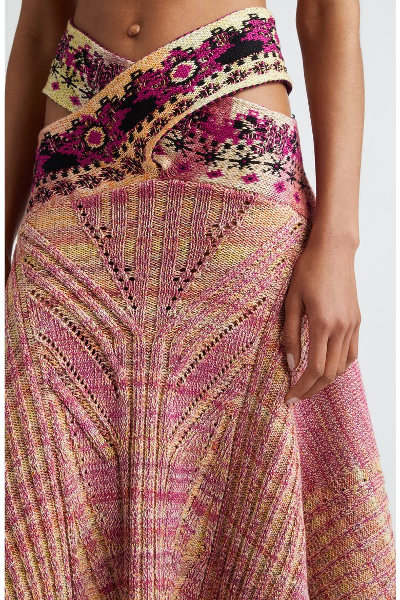 Crossover Jacquard Space Dye Sweater Skirt, Alternate, color, CRAYON BOX