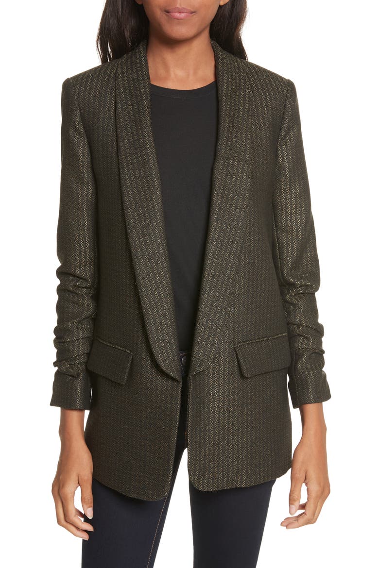 Clay Shawl Lapel Boy Blazer, Main, color, GREEN/ BROWN