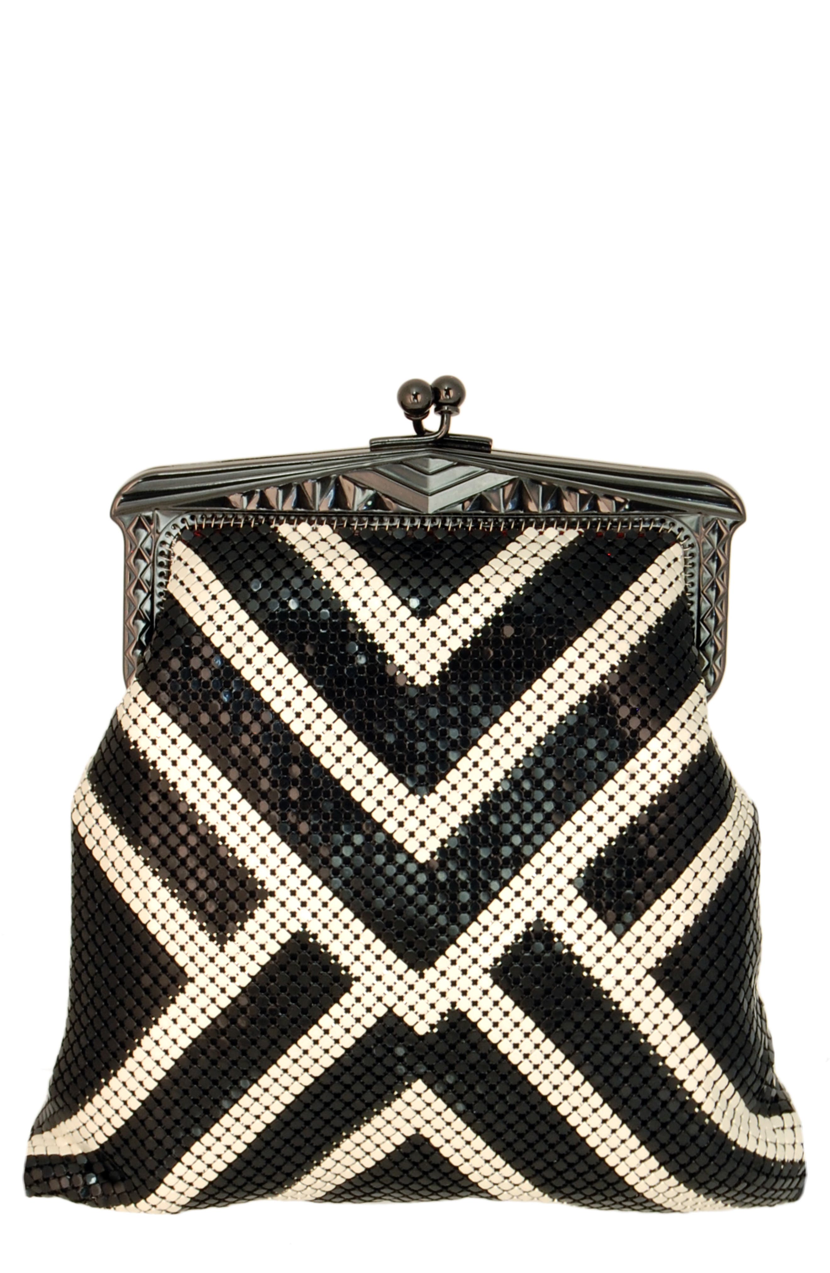'Heritage - Poiret' Mesh Clutch, Alternate, color, BLACK PEARL