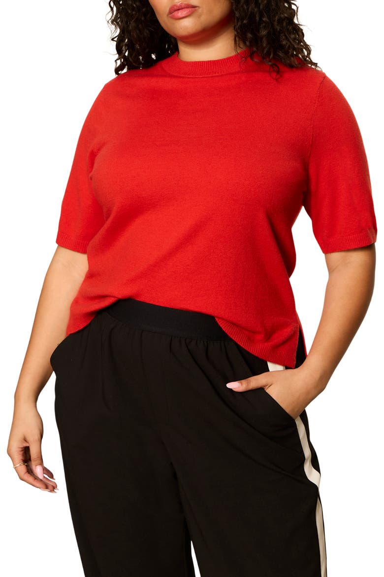 Perfect Short Sleeve Sweater T-Shirt, Alternate, color, RED ENERGY