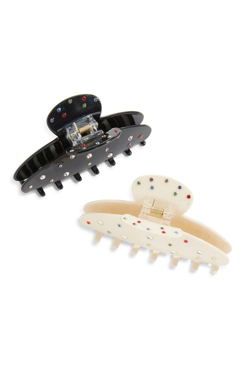 Confetti Assorted 2-Pack Claw Clips, Alternate, color, BLACK- WHITE