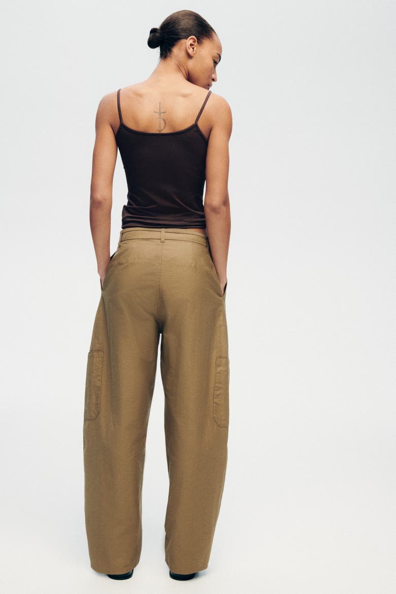 Tie-belt Cargo Pants, Alternate, color, Khaki green