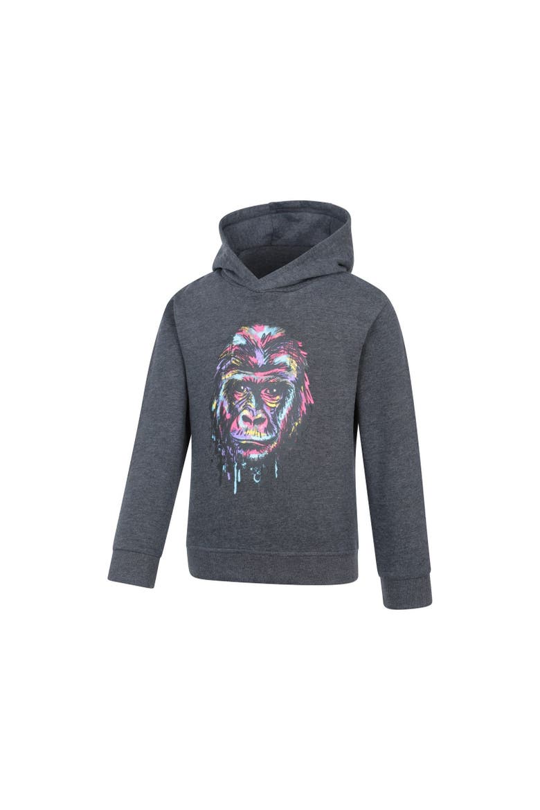 Childrens/Kids Graffiti Gorilla Hoodie, Alternate, color, Gray