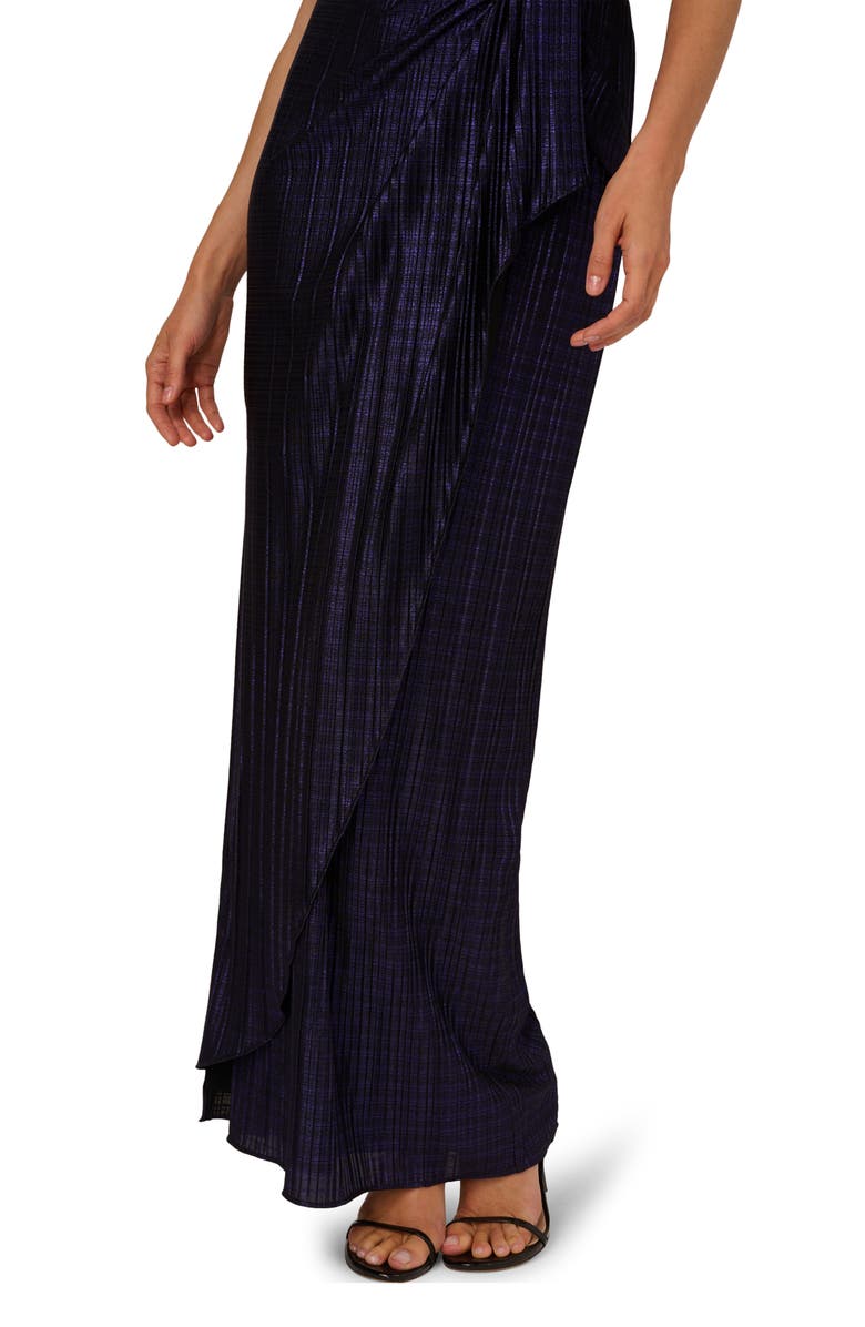 Adrianna Papell One-Shoulder Evening Gown, Alternate, color, Black/ Amethyst