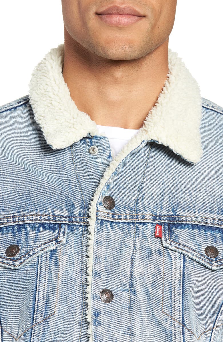 Levi's<sup>®</sup> Type 3 Faux Shearling Trucker Jacket, Alternate, color, 