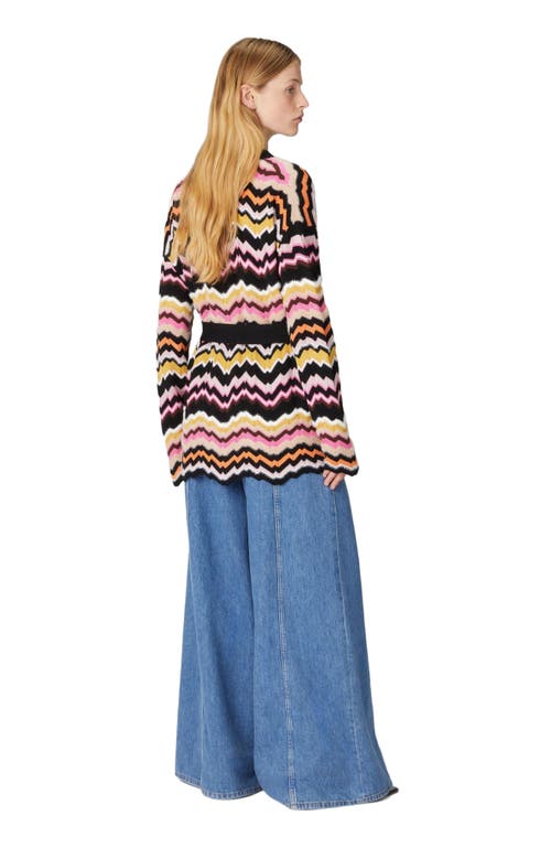Missoni Zigzag Greek Pattern Cardigan And Belt In Multicoloured 2