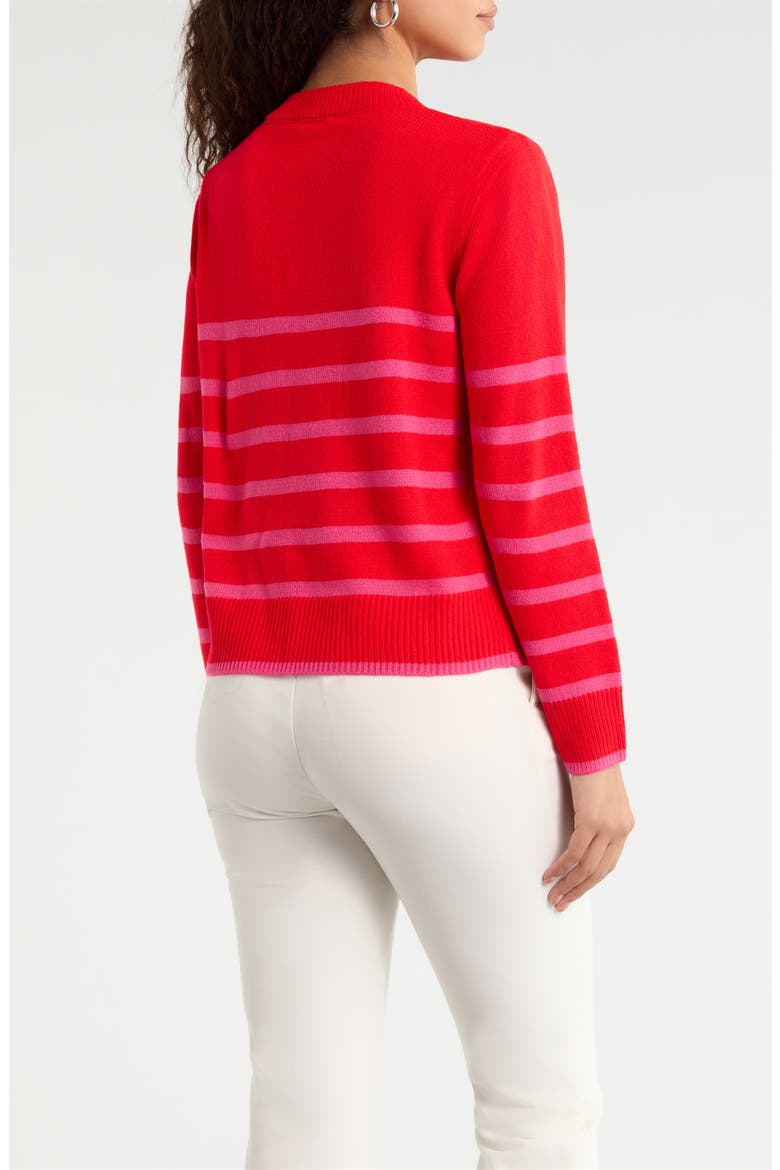 Chantilly Stripe Sweater, Alternate, color, RED PINK
