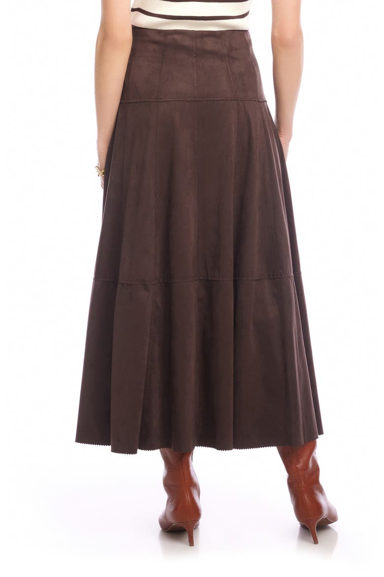 Faux Suede A-Line Maxi Skirt, Alternate, color, BROWN