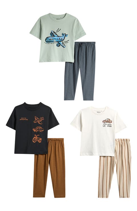 Kids' 6-Pack Transport Assorted T-Shirts & Joggers Set (Baby, Toddler & Little Kid)