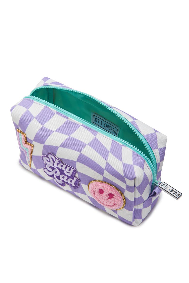 Kids' Patched Pouch, Alternate, color, Purple Checker