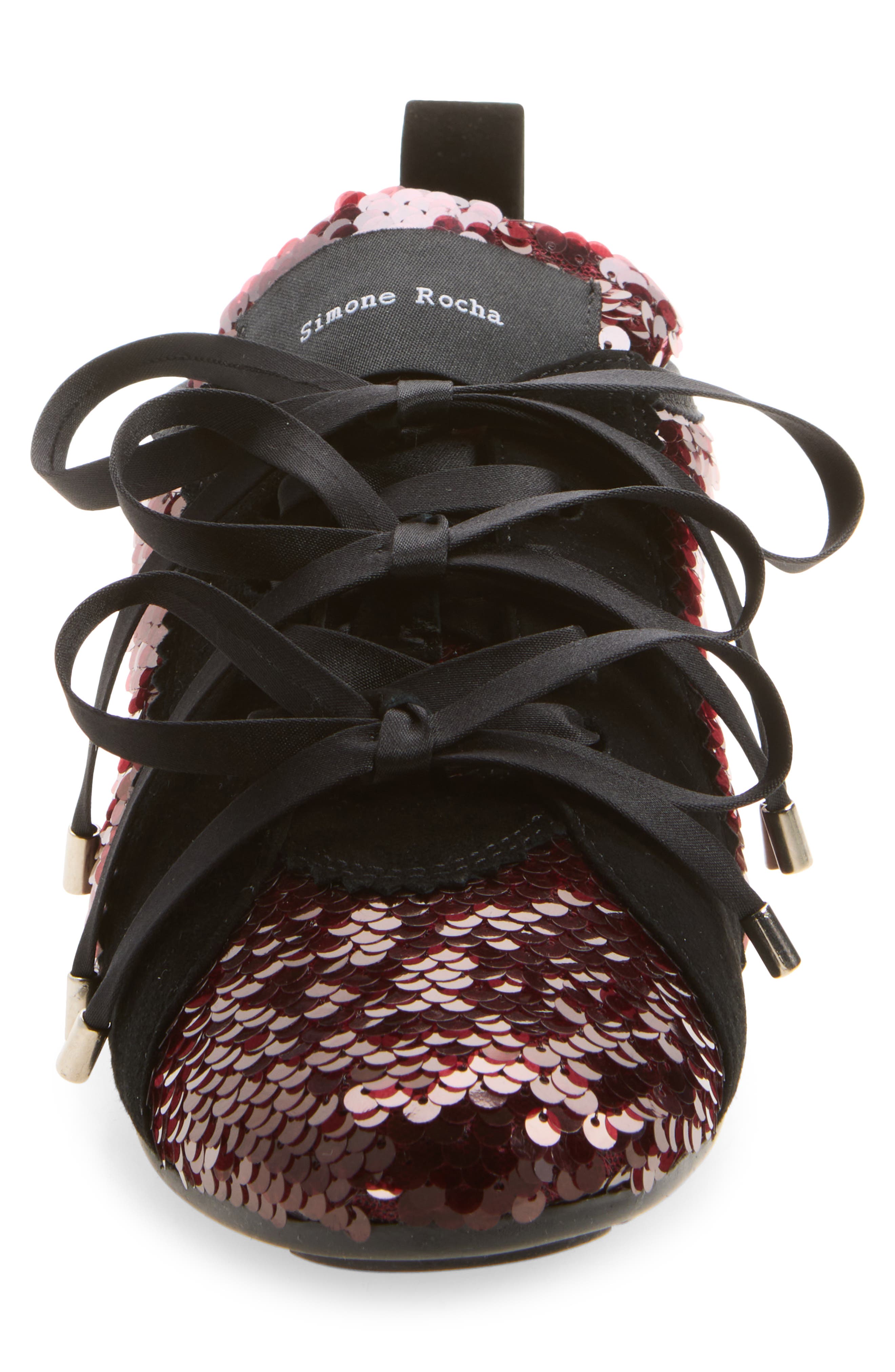 Sequin Ballerina Grip Trainer Sneaker, Alternate, color, DEEP RED