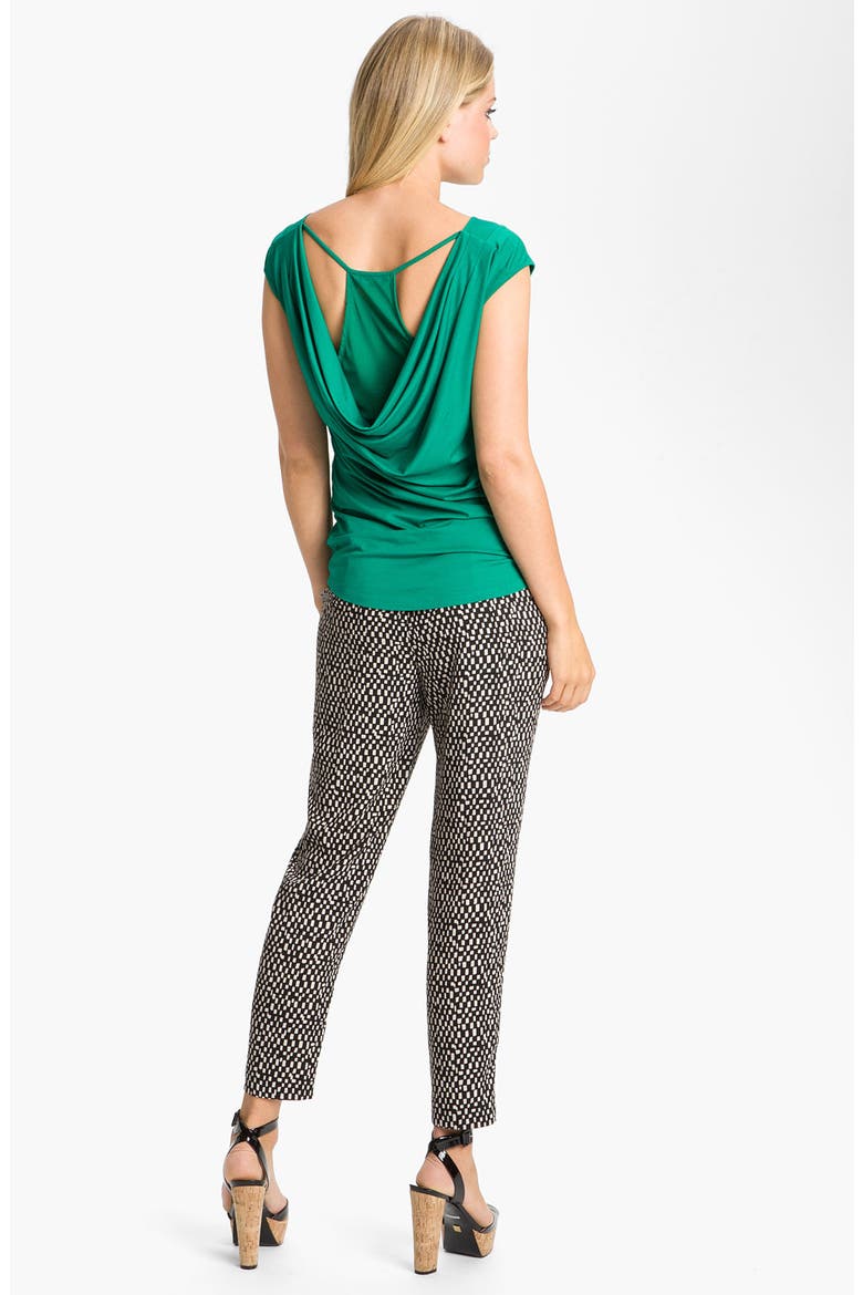 'Spaced Tiles' Pegged Pants, Alternate, color, RICH BLACK