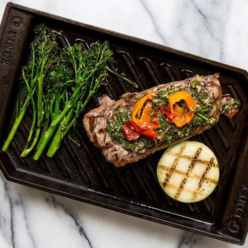 Finex Cast Iron 12'' Double Handle Grill Pan In Black