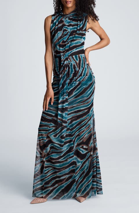 Pleated Bodice Maxi Dress