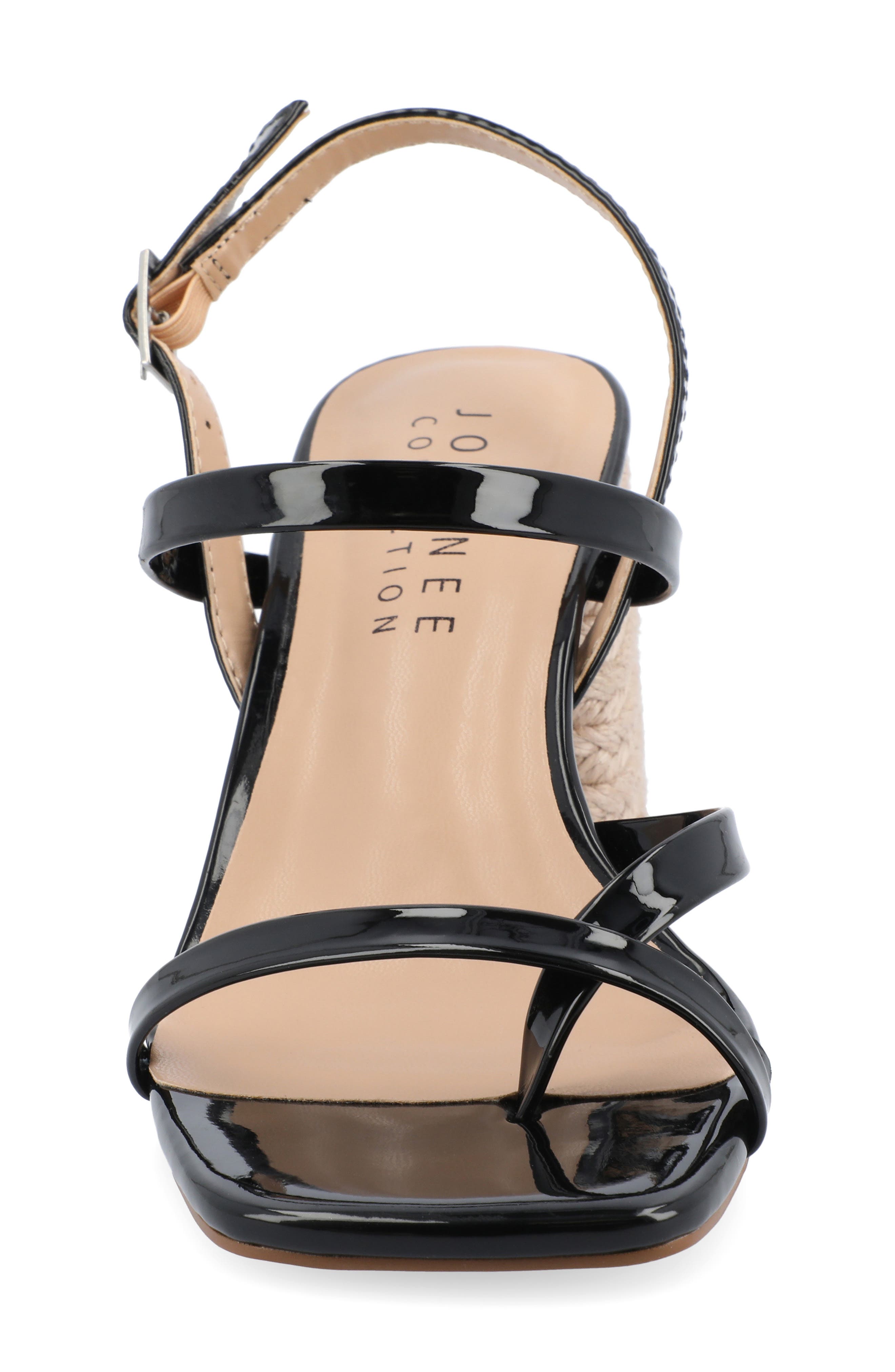 Journee Collection Olivina Jute Block Heel Slingback Sandal, Alternate, color, Black