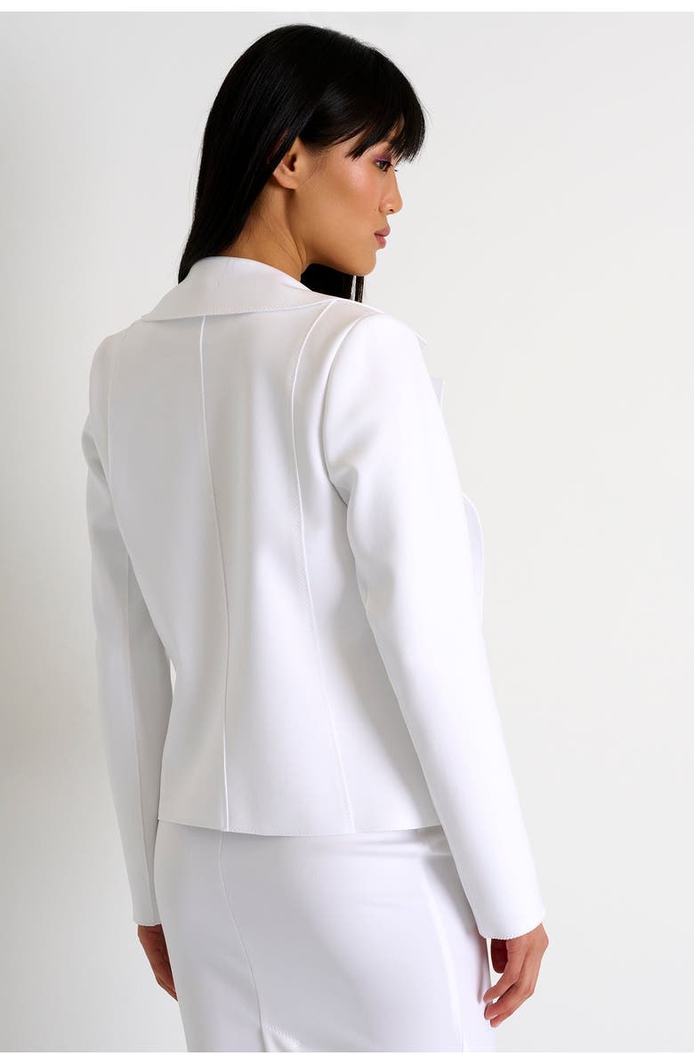 SHAN Classic Fitted Short Blazer, Alternate, color, White