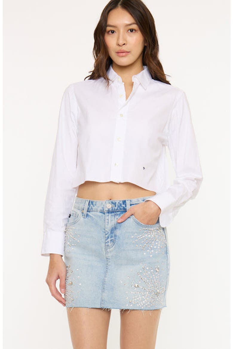 Izra Mid Rise Skirt, Alternate, color, Light Wash
