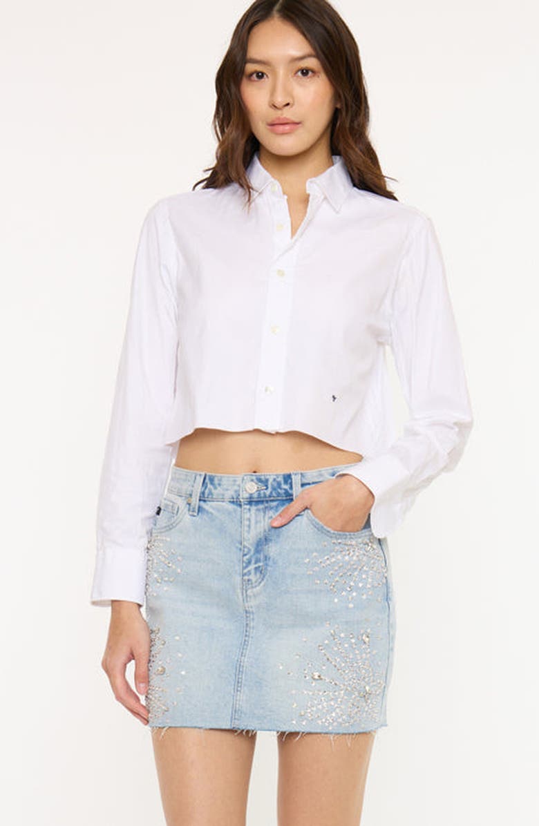 KanCan Izra Mid Rise Skirt, Alternate, color, Light Wash