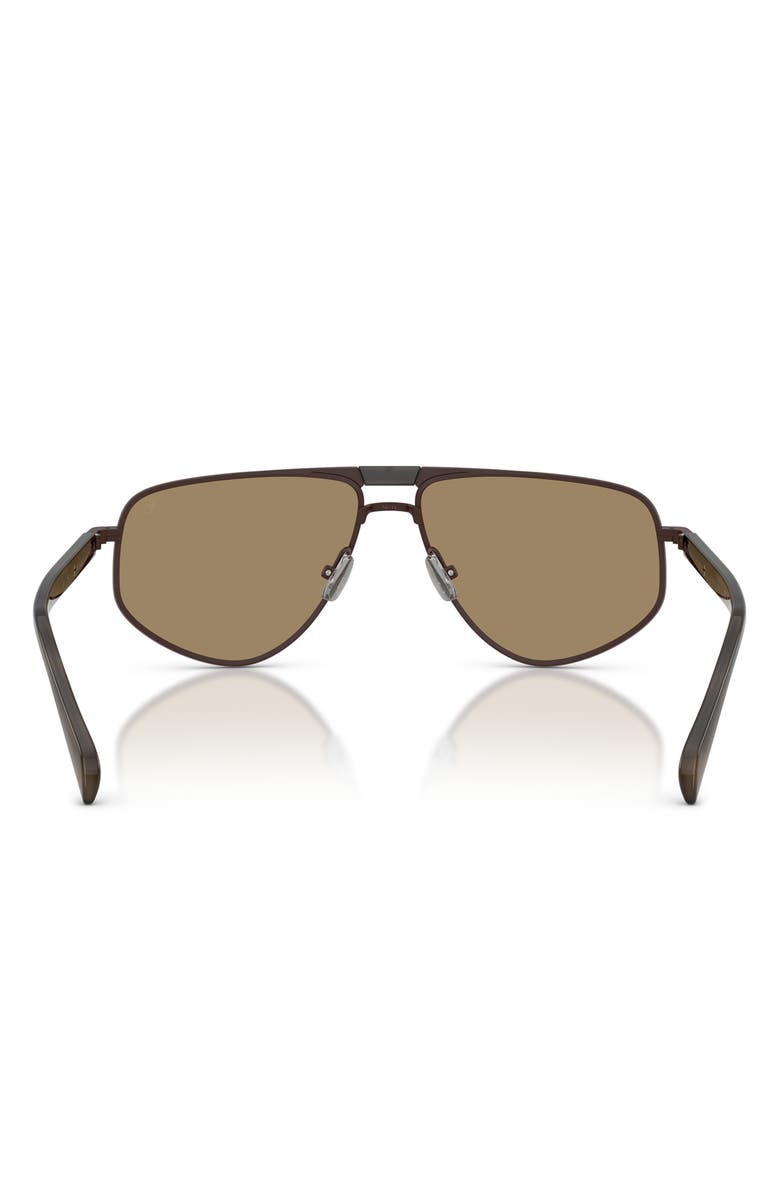 Brunello Cucinelli 58mm Geometric Pilot Sunglasses, Alternate, color, Matte Chocolate