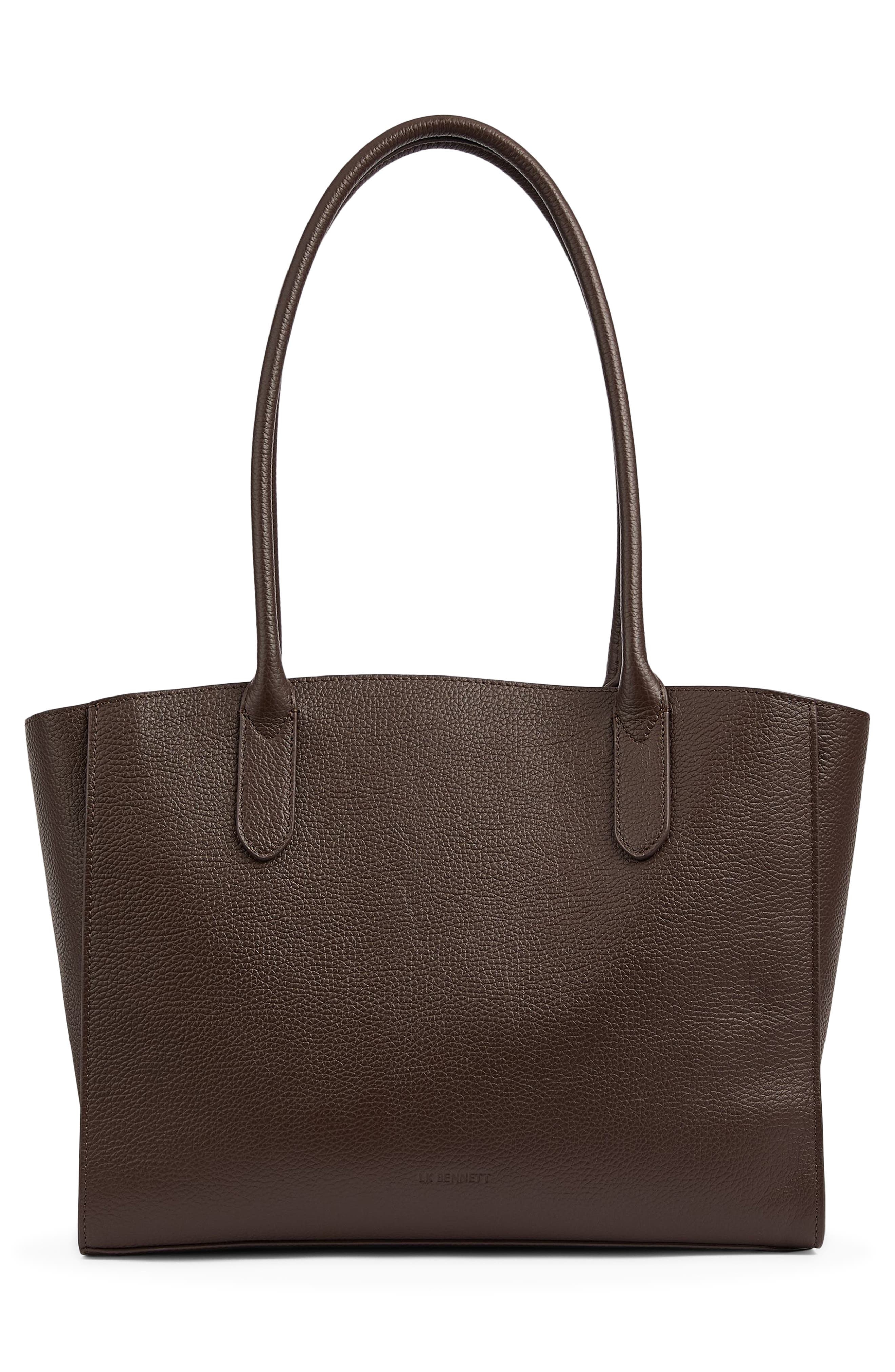 LK Bennett Midi Jemima Leather Tote, Alternate, color, Bro-Chocolate