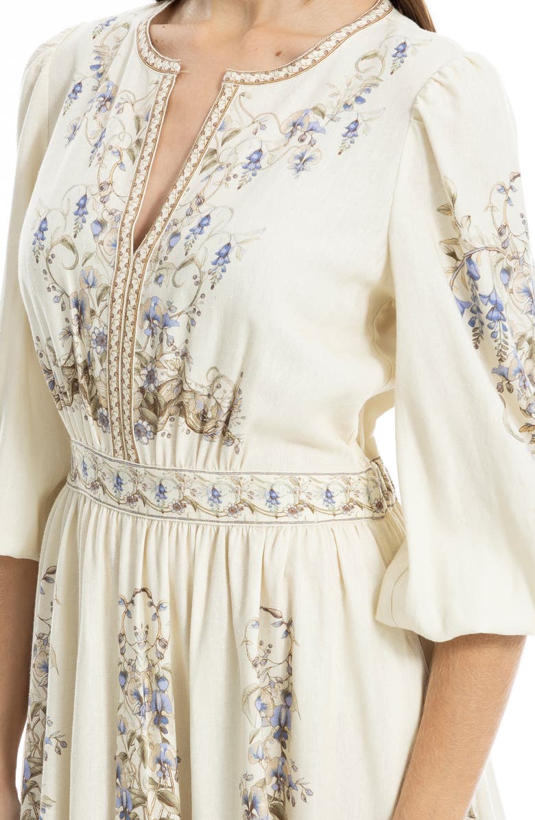 MAX STUDIO Lemon Print Balloon Sleeve Maxi Dress, Alternate, color, 