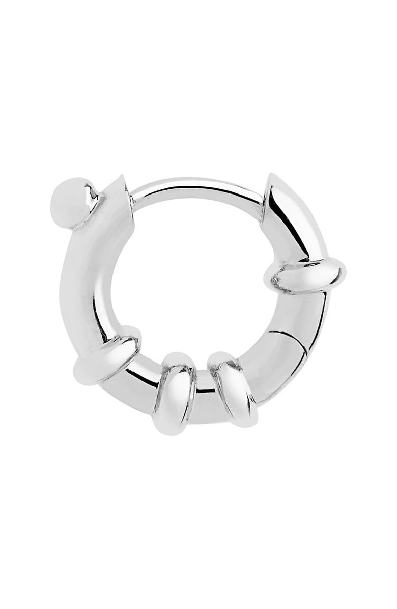 Maria Black Spring Huggie Single Hoop Earring, Main, color, 