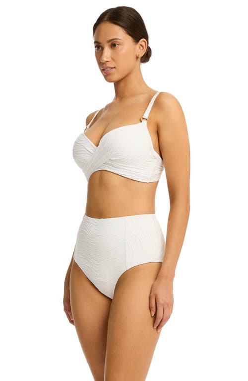Sea Level De Soleil Cross Front D- & Dd-cup Molded Underwire Bikini Top In White