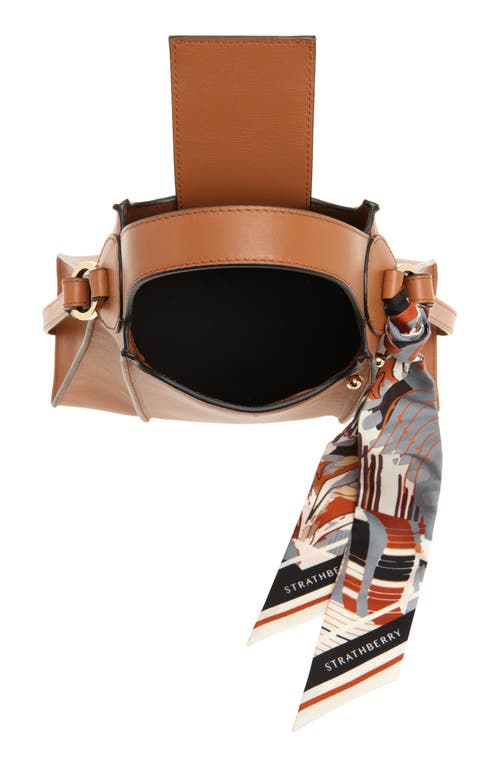 Strathberry Arkshell Top Handle Leather Bag In Tan