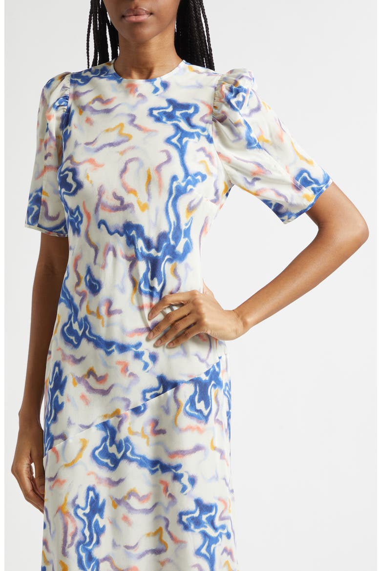 Samar Abstract Print Silk Dress, Alternate, color, PRISM