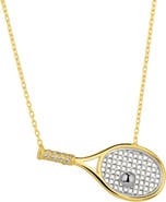 Spero London Sterling Silver Gold Tennis Racket Necklace