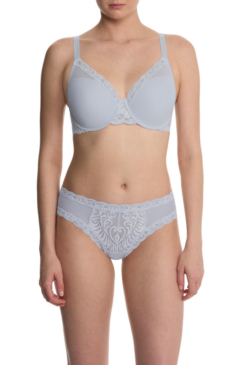 Natori Feathers Full Figure Plunge T-Shirt Bra, Alternate, color, Frosted Sky