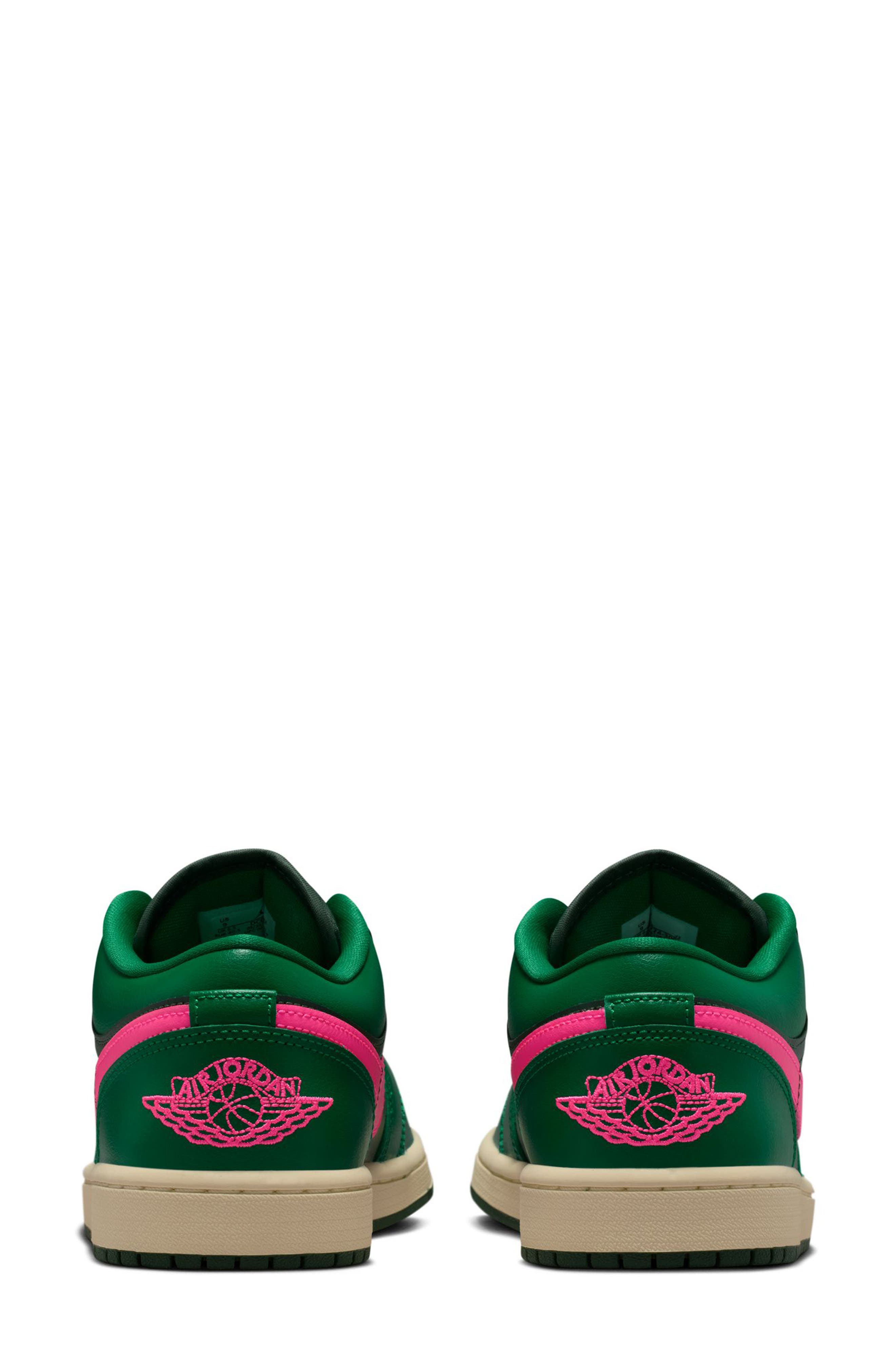 Jordan Air Jordan 1 Low Sneaker, Alternate, color, Malachite/ Fir/ Pink Blast