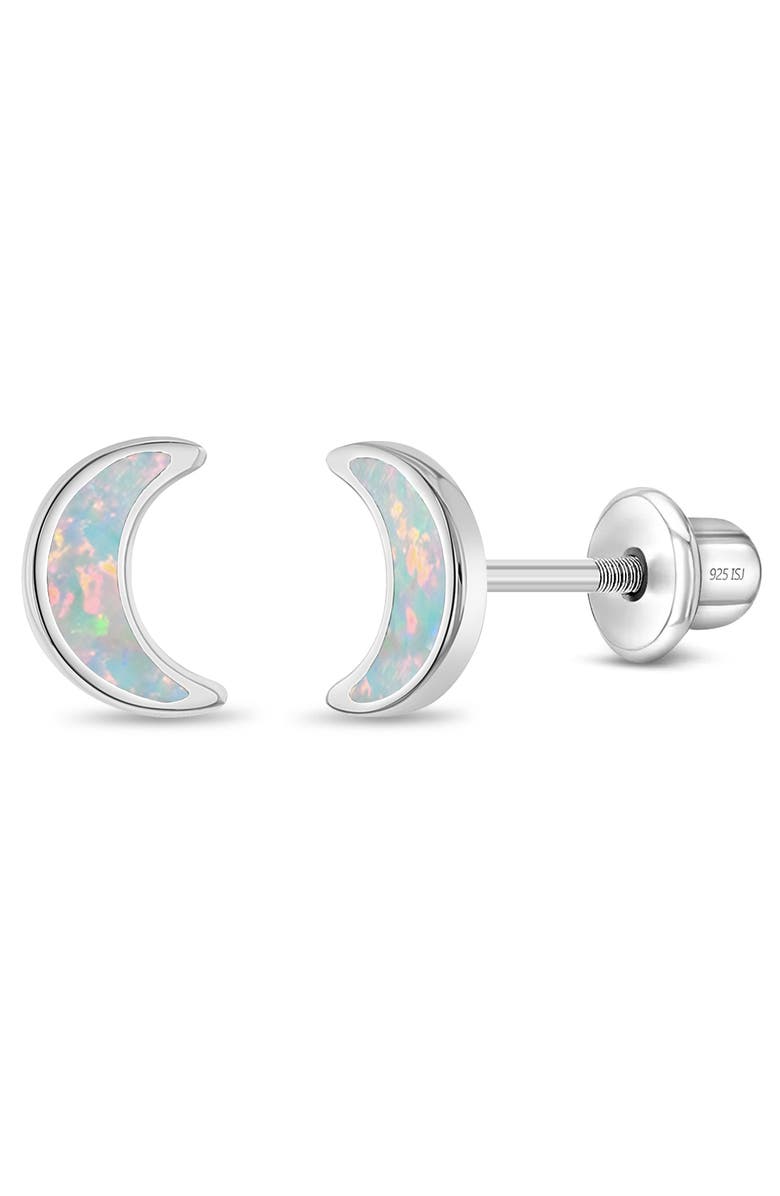 In Season Jewelry Elegant Opal Crescent Moon Earrings, Main, color, Opal