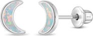 In Season Jewelry Elegant Opal Crescent Moon Earrings